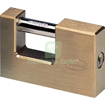 Lucchetto Rettangolare 2800 Potent Ottone Satinato Chiavi 2 MM 50 Luce MM 16 — Lucchetti e catene — rif. FERX.VIR8212870