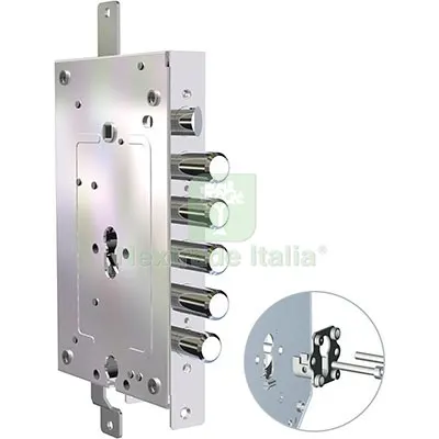 Serratura Metallo Applicare 2956 PE-PE CR Doppio F.SAGOM M2 TRIPL+SCR IP.MM 28 E.MM 68 DX/SX Interasse Pistoni 28 — Serrature e cilindri — rif. FERX.VIR8214140