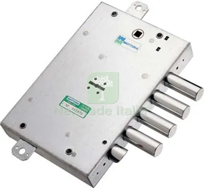 Serratura Metallo Applicare 52175 Mottura DM M4 TRIPL+SCR IP.MM 28 E.MM 60 DX/SX Interasse Pistoni 28 — Serrature e cilindri — rif. FERX.VIR8214423
