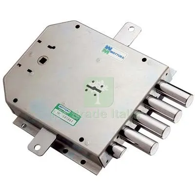 Serratura Metallo Applicare 50555 Mottura DM M4 TRIPL+SCR IP.MM 25 E.MM 60 DX e MM 63 Interasse Pistoni 25 MN DX — Serrature e cilindri — rif. FERX.VIR8214425