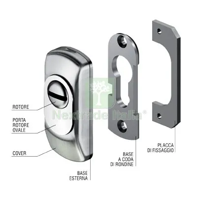 Defender SG15 Disec Foro Sagom. MM 70X30 Inox Satinato H.MM 7/12 Fin Cromopaca — Profili e angolari decorativi — rif. FERX.VIR8214783