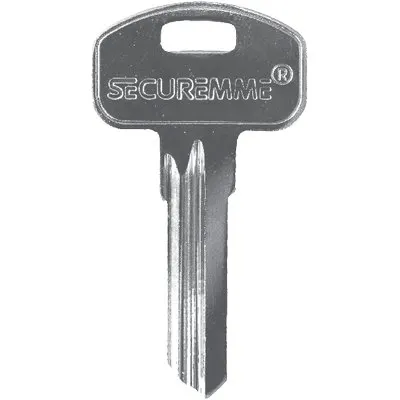 10PZ Chiave Piatta Securemme KY Originale Ottone Nichelato — Serrature e cilindri — rif. FERX.VIR8220072