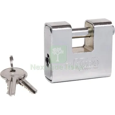LUCCHETTO ANTISCASSO CORAZZATO SK ILSA SK60 OTTONE ACCIAIO CROMATO CHIAVI 2 MM 61 — Lucchetti e catene — rif. FERX.VIR8220200