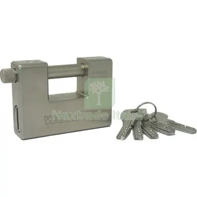 LUCCHETTO ANTISCASSO WORKIT ACCIAIO SOLIDO TEMPRATO CHIAVI 5 MM 94 LUCE MM 41x17,8 — Lucchetti e catene — rif. FERX.VIR8220222
