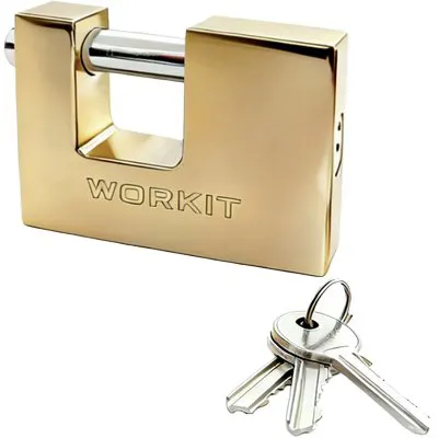 6PZ LUCCHETTO RETTANGOLARE WORKIT OTTONE CHIAVI 3 MM 70 — Lucchetti e catene — rif. FERX.VIR8220275