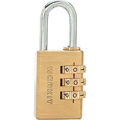 6PZ LUCCHETTO A COMBINAZIONE CE WORKIT OTTONE ARCO CROMATO MM 30 — Lucchetti e catene — rif. FERX.VIR8220291