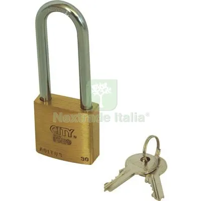 10PZ Lucchetto Arco Lungo Aditus Iseo Ottone Arco Cromato Chiavi 2 MM 30X46 Luce MM 46 — Lucchetti e catene — rif. FERX.VIR8235032