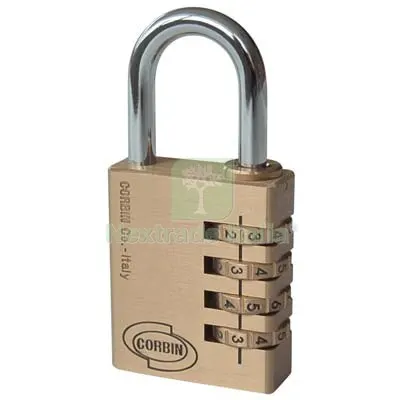 Lucchetto a Combinazione Yale/Corbin Ottone Arco Cromato MM 40 Luce MM 30 — Lucchetti e catene — rif. FERX.VIR8237264 Lucchetto a Combinazione Yale/Corbin Ottone Arco Cromato MM 40 Luce MM 30 — Lucchetti e catene — rif. FERX.VIR8237264