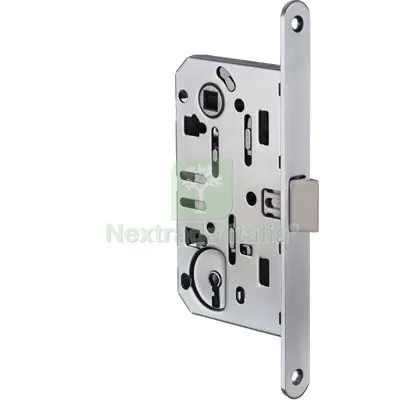 Serratura Legno Infilare B-Bitter T60 Bonaiti I.MM 90 F.MM 18 E.MM 50 B.TONDO Cromo Opaco Fin Cromopaca — Serrature e cilindri — rif. FERX.VIR8290030