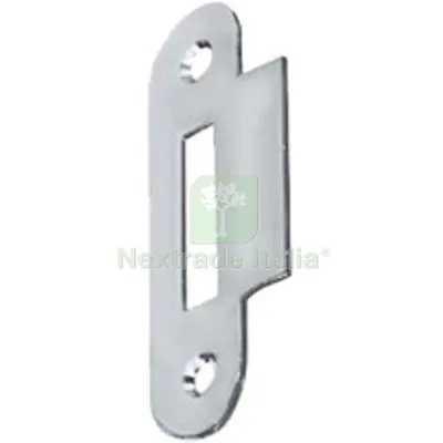 5PZ CONTROPIASTRA X SERRATURA B-BITTER T60 BONAITI F.MM 18 B.TONDO CROMO OPACO Fin Cromopaca M 22x82 — Serrature e cilindri — rif. FERX.VIR8290067