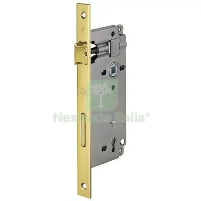 Serratura Patent B.QUADRO Ottonato 592 AGB I.MM 90 F.MM 22 E.MM 50 Fin Ottonata — Serrature e cilindri — rif. FERX.VIR8290115
