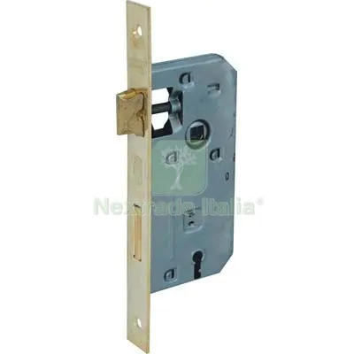 Serratura Patent B.QUADRO Ottonato 042P Bonaiti I.MM 70 F.MM 22 E.MM 50 Fin Ottonata — Serrature e cilindri — rif. FERX.VIR8290404