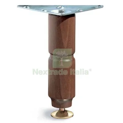 4PZ Piedino Mobili Regolabile Noce Asta Tonda D.MM 38 Piastra Zincata H.CM 10 MM 38x100 — Ferramenta per legno e mobili — rif. FERX.VIR8307006 4PZ Piedino Mobili Regolabile Noce Asta Tonda D.MM 38 Piastra Zincata H.CM 10 MM 38x100 — Ferramenta per legno e mobili — rif. FERX.VIR8307006