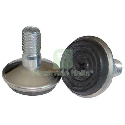 25PZ Piedino Regolabile x Mobili Nichelato/Gomma Base D.MM 32 H.MM 31 MM 10X14 Fin Nichelata Mxmm 10x32 — Ferramenta per legno e mobili — rif. FERX.VIR8307031