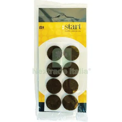 25CF FELTRINO ADESIVO TONDO NOCE D.MM 24 CF=PZ 8 Colore Noce — Adesivi e sigillanti — rif. FERX.VIR8308024