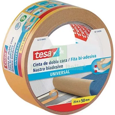 6PZ NASTRO BIADESIVO UNIVERSALE PAVIMENTI TESA MM 50 ML 25 L MT 25 — Adesivi e sigillanti — rif. FERX.VIR8312435