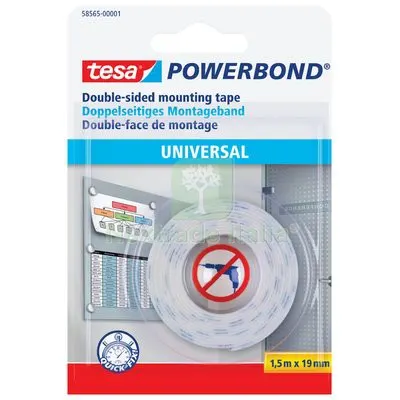 12PZ Nastro Biadesivo Universale Powerbond 58565 Tesa MM 19 ML 1,5 L MT 5 — Adesivi e sigillanti — rif. FERX.VIR8312445 12PZ Nastro Biadesivo Universale Powerbond 58565 Tesa MM 19 ML 1,5 L MT 5 — Adesivi e sigillanti — rif. FERX.VIR8312445