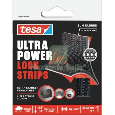 2CF Velcroso Adesivo Ultra Power Lock Strips 55234 Tesa Nero MM 25X50 CF=PZ 4 — Adesivi e sigillanti — rif. FERX.VIR8312456 2CF Velcroso Adesivo Ultra Power Lock Strips 55234 Tesa Nero MM 25X50 CF=PZ 4 — Adesivi e sigillanti — rif. FERX.VIR8312456