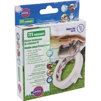 12PZ Nastro Biadesivo 771 Fissaforte Eurocel MM 19 ML 5 L MT 5 — Adesivi e sigillanti — rif. FERX.VIR8312520 12PZ Nastro Biadesivo 771 Fissaforte Eurocel MM 19 ML 5 L MT 5 — Adesivi e sigillanti — rif. FERX.VIR8312520