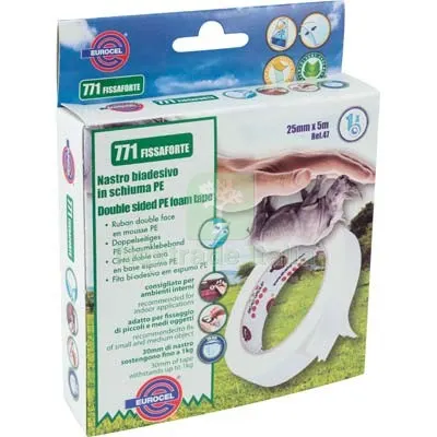 10PZ NASTRO BIADESIVO 771 FISSAFORTE EUROCEL MM 25 ML 5 L MT 5 — Adesivi e sigillanti — rif. FERX.VIR8312522 10PZ NASTRO BIADESIVO 771 FISSAFORTE EUROCEL MM 25 ML 5 L MT 5 — Adesivi e sigillanti — rif. FERX.VIR8312522