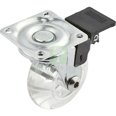 12PZ Ruota a Forcella Girevole Trasparente + Fermo A/Zincr/Gomma Trasparente D.MM 50X21 P.MM 42X42 MM 50x65 — Misurazione e taglio manuale — rif. FERX.VIR8323028 12PZ Ruota a Forcella Girevole Trasparente + Fermo A/Zincr/Gomma Trasparente D.MM 50X21 P.MM 42X42 MM 50x65 — Misurazione e taglio manuale — rif. FERX.VIR8323028