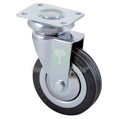 Ruota a Forcella Girevole 155 AVO A/Cromato/Gomma Nera D.MM 60X24 P.MM 64X50 KG 60 — Ferramenta per legno e mobili — rif. FERX.VIR8323215 Ruota a Forcella Girevole 155 AVO A/Cromato/Gomma Nera D.MM 60X24 P.MM 64X50 KG 60 — Ferramenta per legno e mobili — rif. FERX.VIR8323215