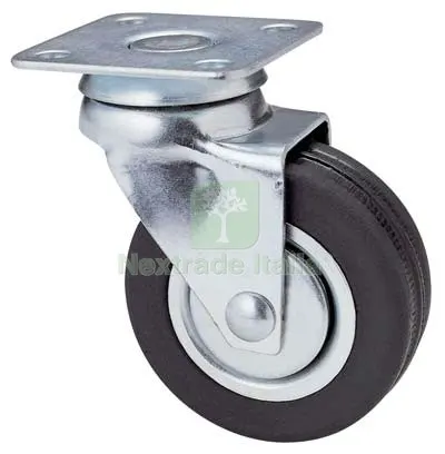 4PZ Ruota a Forcella Girevole 160 AVO A/Zincr/Gomma Nera D.MM 50X18 P.MM 40X40 KG 30 — Ferramenta per legno e mobili — rif. FERX.VIR8323246 4PZ Ruota a Forcella Girevole 160 AVO A/Zincr/Gomma Nera D.MM 50X18 P.MM 40X40 KG 30 — Ferramenta per legno e mobili — rif. FERX.VIR8323246