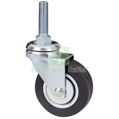 4PZ Ruota a Forcella Girevole Perno Filettato 160B AVO A/Zincr/Gomma Nera D.MM 40X18 F.MA 8X30 KG 20 Mxmm 8x30 — Bulloni, dadi e rondelle — rif. FERX.VIR8323247 4PZ Ruota a Forcella Girevole Perno Filettato 160B AVO A/Zincr/Gomma Nera D.MM 40X18 F.MA 8X30 KG 20 Mxmm 8x30 — Bulloni, dadi e rondelle — rif. FERX.VIR8323247