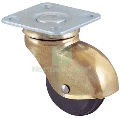 4PZ Ruota Sferica Girevole 210 AVO A/Ottonato/Gomma D.MM 35X18 P.MM 40X40 KG 15 — Ferramenta per legno e mobili — rif. FERX.VIR8323276