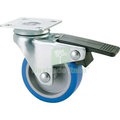 4PZ Ruota a Forcella Girevole + Fermo 221BIS AVO A/Zincr/Gomma Blu P.MM 40X40 D.MM 40X18 KG 15 — Ferramenta per legno e mobili — rif. FERX.VIR8323283 4PZ Ruota a Forcella Girevole + Fermo 221BIS AVO A/Zincr/Gomma Blu P.MM 40X40 D.MM 40X18 KG 15 — Ferramenta per legno e mobili — rif. FERX.VIR8323283