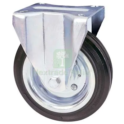 RUOTA A FORCELLA SU PIASTRA 80A AVO A/ZINCR/GOMMA NERA D.MM 140X37 P.MM 115X85 KG 115 — Ferramenta per legno e mobili — rif. FERX.VIR8323458 RUOTA A FORCELLA SU PIASTRA 80A AVO A/ZINCR/GOMMA NERA D.MM 140X37 P.MM 115X85 KG 115 — Ferramenta per legno e mobili — rif. FERX.VIR8323458