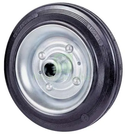 2PZ Ruota Gomma Nera 112 AVO Disco Acciaio + Cuscinetti a Rulli D.MM 160X40 KG 150 — Ferramenta per legno e mobili — rif. FERX.VIR8323472 2PZ Ruota Gomma Nera 112 AVO Disco Acciaio + Cuscinetti a Rulli D.MM 160X40 KG 150 — Ferramenta per legno e mobili — rif. FERX.VIR8323472