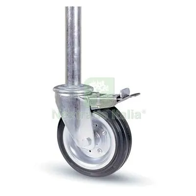 Ruota a Forcella Tubi Innocenti +FERMO 103BI AVO A/Zincr/Gomma Nera MM 200X50 Perno GIR MM 40X190 KG 260 — Ferramenta per legno e mobili — rif. FERX.VIR8323478 Ruota a Forcella Tubi Innocenti +FERMO 103BI AVO A/Zincr/Gomma Nera MM 200X50 Perno GIR MM 40X190 KG 260 — Ferramenta per legno e mobili — rif. FERX.VIR8323478