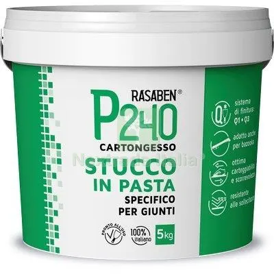 4PZ STUCCO PASTA CARTONGESSO P240 K2 RASABEN KG 5 SPECIFICO GIUNTI — Isolanti e reti — rif. FERX.VIR8339904 4PZ STUCCO PASTA CARTONGESSO P240 K2 RASABEN KG 5 SPECIFICO GIUNTI — Isolanti e reti — rif. FERX.VIR8339904
