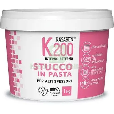 12PZ STUCCO PASTA INTERNO ESTERNO K200 K2 RASABEN KG 1 ALTI SPESSORI — Stucchi e rasanti — rif. FERX.VIR8339906