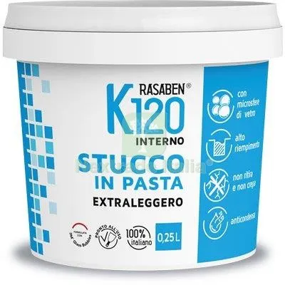 12PZ Stucco Pasta Extraleggero K120 K2 Rasaben KG 0,250 Interno — Stucchi e rasanti — rif. FERX.VIR8339908