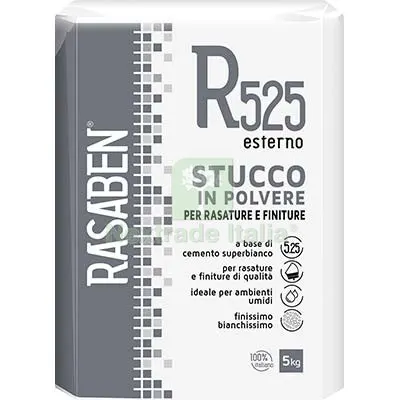 4PZ STUCCO POLVERE ESTERNO R525 K2 RASABEN KG 5 — Stucchi e rasanti — rif. FERX.VIR8340075