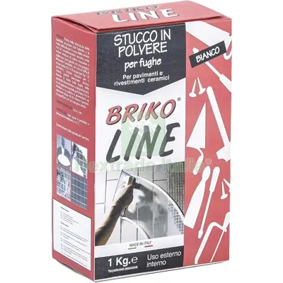 12PZ Stucco Fughe Maioliche Briko Line Bianco KG 1 Colore Bianco — Stucchi e rasanti — rif. FERX.VIR8340095 12PZ Stucco Fughe Maioliche Briko Line Bianco KG 1 Colore Bianco — Stucchi e rasanti — rif. FERX.VIR8340095