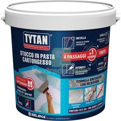 STUCCO PASTA CARTONGESSO TYTAN BIANCO FIBRATO KG 1,8 — Isolanti e reti — rif. FERX.VIR8340183 STUCCO PASTA CARTONGESSO TYTAN BIANCO FIBRATO KG 1,8 — Isolanti e reti — rif. FERX.VIR8340183