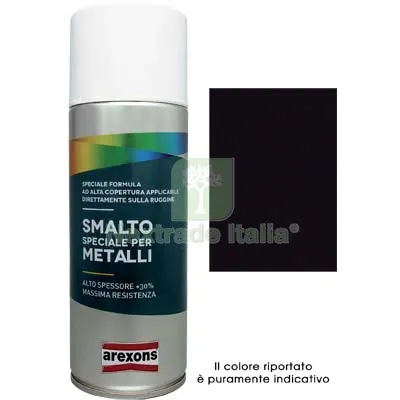 6PZ Smalto Spray Speciale Metallo Arexons Nero Intenso Brillante RAL 9005 ML 400 Colore Nero Brillante — Bombolette e vernici spray — rif. FERX.VIR8350085 6PZ Smalto Spray Speciale Metallo Arexons Nero Intenso Brillante RAL 9005 ML 400 Colore Nero Brillante — Bombolette e vernici spray — rif. FERX.VIR8350085