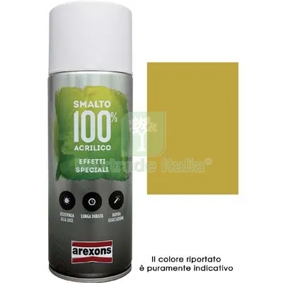 6PZ Smalto Spray 100% Acrilico Metallizzante Arexons Oro Ricco Pallido ML 400 — Bombolette e vernici spray — rif. FERX.VIR8350132