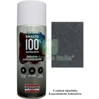 6PZ Smalto Spray 100% Acrilico Antichizzante Arexons Grafite ML 400 Colore Grafite Antico — Bombolette e vernici spray — rif. FERX.VIR8350144 6PZ Smalto Spray 100% Acrilico Antichizzante Arexons Grafite ML 400 Colore Grafite Antico — Bombolette e vernici spray — rif. FERX.VIR8350144