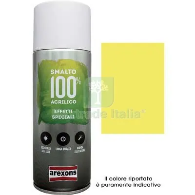6PZ Smalto Spray 100% Acrilico Fluorescente Arexons Giallo ML 400 Colore Giallo — Bombolette e vernici spray — rif. FERX.VIR8350188 6PZ Smalto Spray 100% Acrilico Fluorescente Arexons Giallo ML 400 Colore Giallo — Bombolette e vernici spray — rif. FERX.VIR8350188