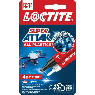 LOCTITE ATTAK ALL PLASTICS GR 2 + ML 4 CF=PZ 12 — Adesivi e sigillanti — rif. FERX.VIR8389108 LOCTITE ATTAK ALL PLASTICS GR 2 + ML 4 CF=PZ 12 — Adesivi e sigillanti — rif. FERX.VIR8389108