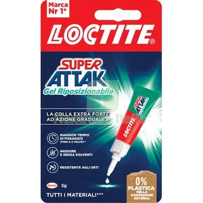 LOCTITE ATTAK GEL RIPOSIZIONABILE GR 3 CF=PZ 12 CF=PZ 2x12 — Adesivi e sigillanti — rif. FERX.VIR8389110 LOCTITE ATTAK GEL RIPOSIZIONABILE GR 3 CF=PZ 12 CF=PZ 2x12 — Adesivi e sigillanti — rif. FERX.VIR8389110