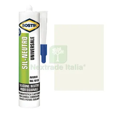 2PZ SILICONE NEUTRO SIL BOSTIK AVORIO RAL 1013 ML 300 Colore Avorio — Adesivi e sigillanti — rif. FERX.VIR8389632