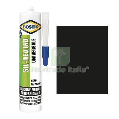 2PZ Silicone Neutro SIL Bostik Nero RAL 9005 ML 300 Colore Nero — Adesivi e sigillanti — rif. FERX.VIR8389633