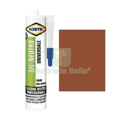 4PZ SILICONE NEUTRO SIL BOSTIK RAME RAL 8004 ML 300 Colore Rame — Adesivi e sigillanti — rif. FERX.VIR8389635 4PZ SILICONE NEUTRO SIL BOSTIK RAME RAL 8004 ML 300 Colore Rame — Adesivi e sigillanti — rif. FERX.VIR8389635