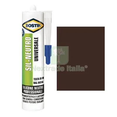 2PZ Silicone Neutro SIL Bostik Testa di Moro RAL 8014 ML 300 — Adesivi e sigillanti — rif. FERX.VIR8389637