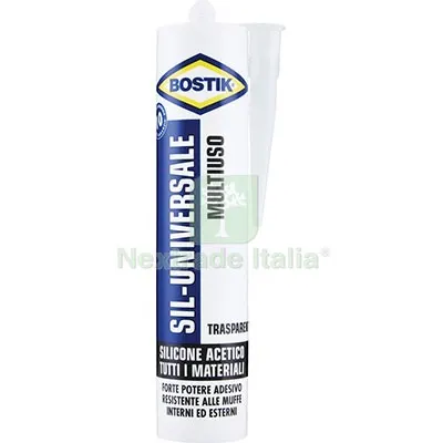 24PZ SILICONE ACETICO SIL UNIVERSALE BOSTIK TRASPARENTE ML 280 Colore Trasparente — Adesivi e sigillanti — rif. FERX.VIR8389645 24PZ SILICONE ACETICO SIL UNIVERSALE BOSTIK TRASPARENTE ML 280 Colore Trasparente — Adesivi e sigillanti — rif. FERX.VIR8389645